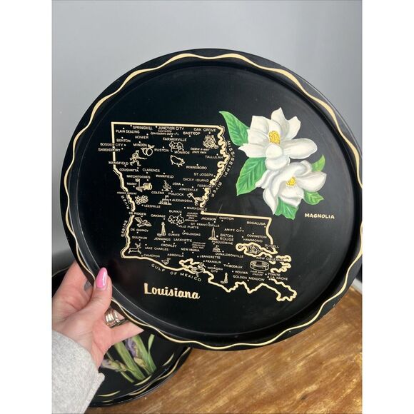 Mid-Century Louisiana Metal Tourist Tray Vintage 1960´s